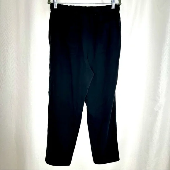 Raquel Allegra black silk pull on pants high rise size large